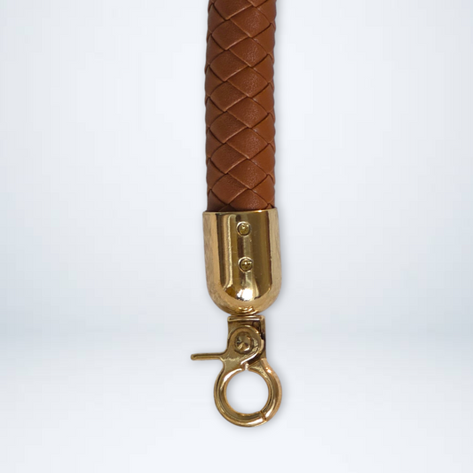 Braided PU Leather Handle with Metal Swivel Clasp – 65 cm (Set of 2)
