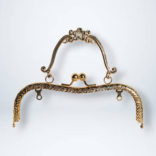 Vintage Metal Frame Handle – Kiss Clasp Closure (22cm)