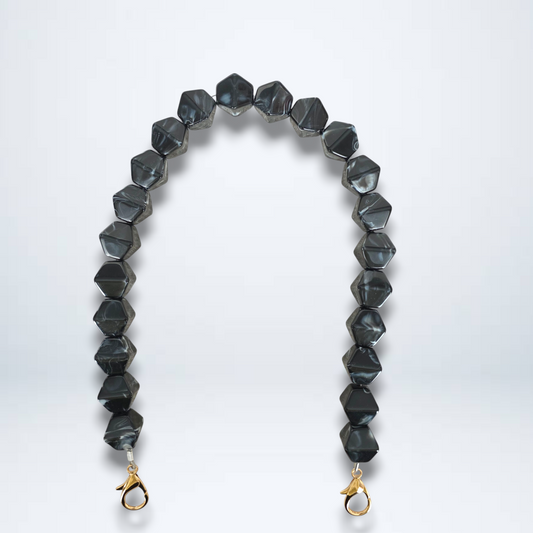 Octahedral Marble-Effect Acrylic Bag Handle – 52 cm