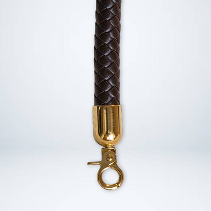 Braided PU Leather Handle with Metal Swivel Clasp – 65 cm (Set of 2)