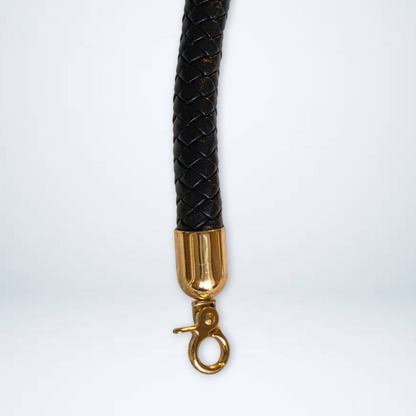 Braided PU Leather Handle with Metal Swivel Clasp – 65 cm (Set of 2)