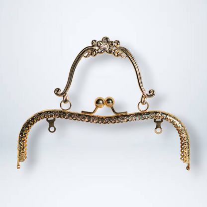 Vintage Metal Frame Handle – Kiss Clasp Closure (22cm)