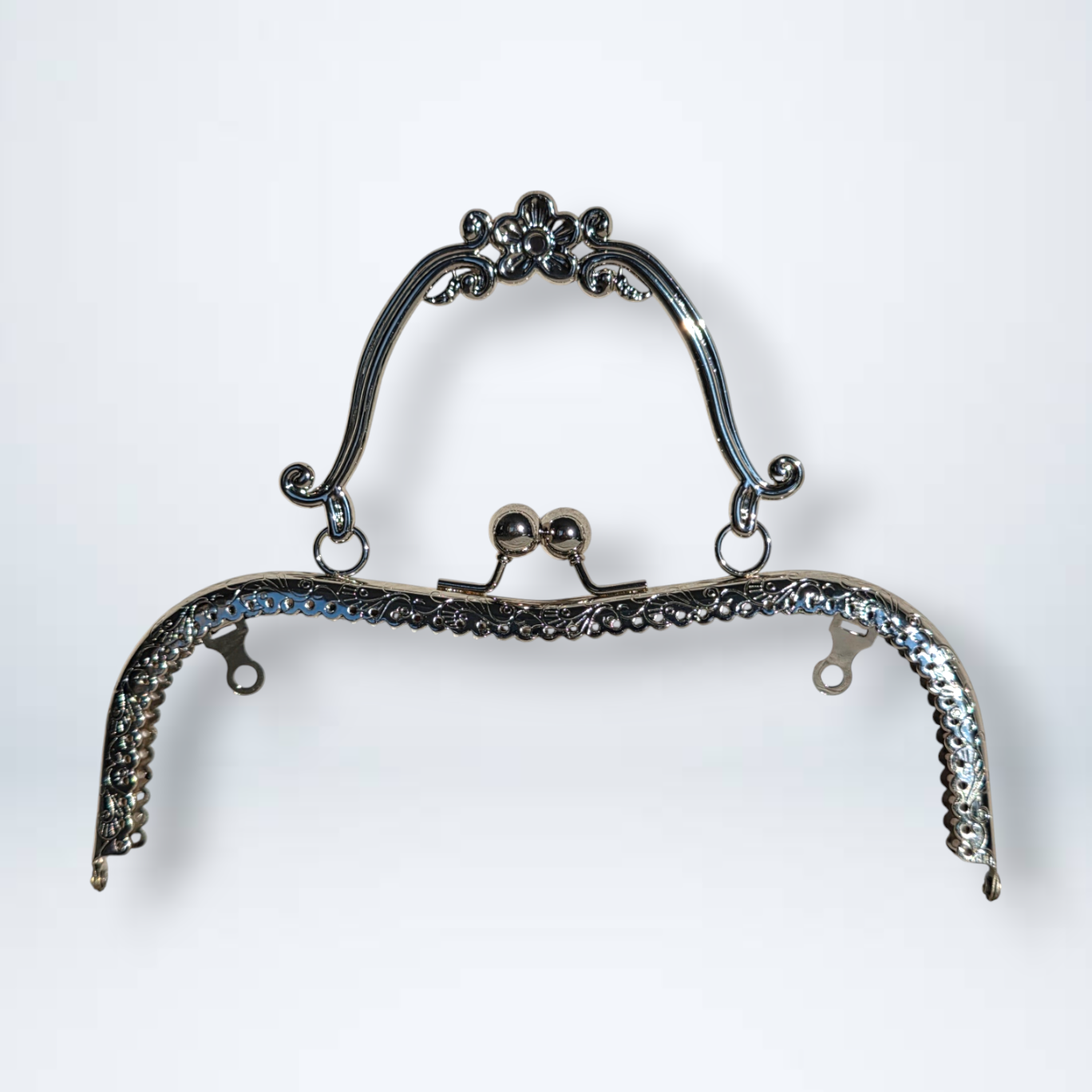 Vintage Metal Frame Handle – Kiss Clasp Closure (22cm)