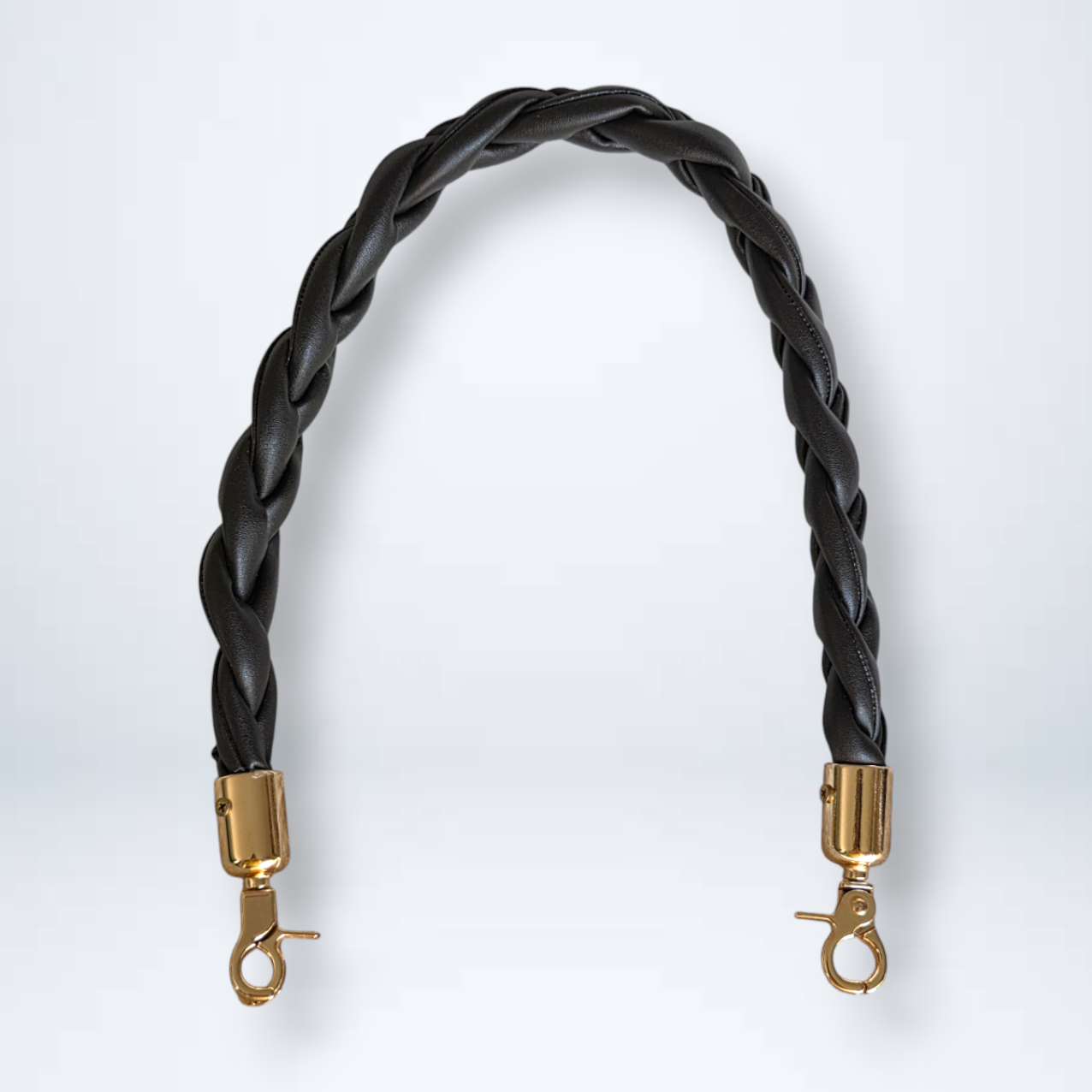 Flat Braided PU Leather Handle with Metal Swivel Clasp