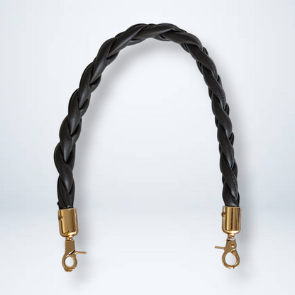 Flat Braided PU Leather Handle with Metal Swivel Clasp