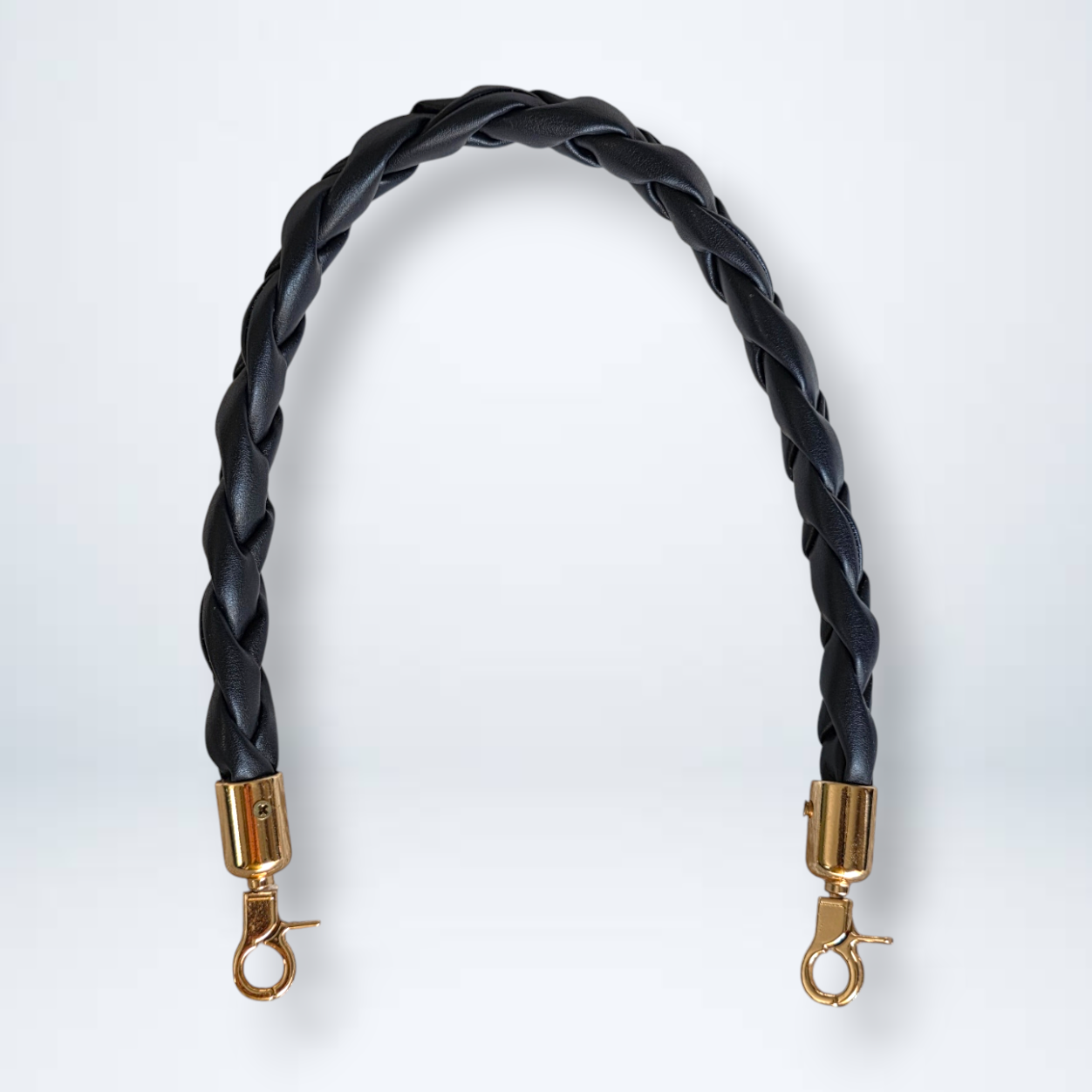 Flat Braided PU Leather Handle with Metal Swivel Clasp