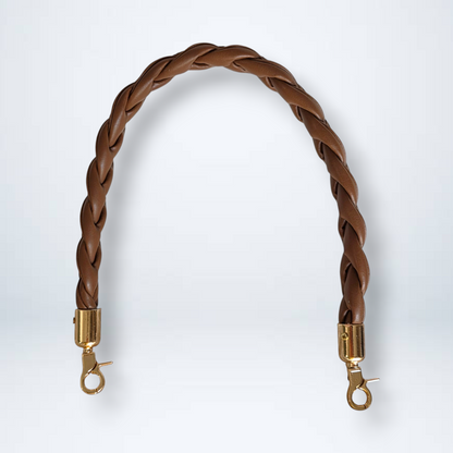 Flat Braided PU Leather Handle with Metal Swivel Clasp