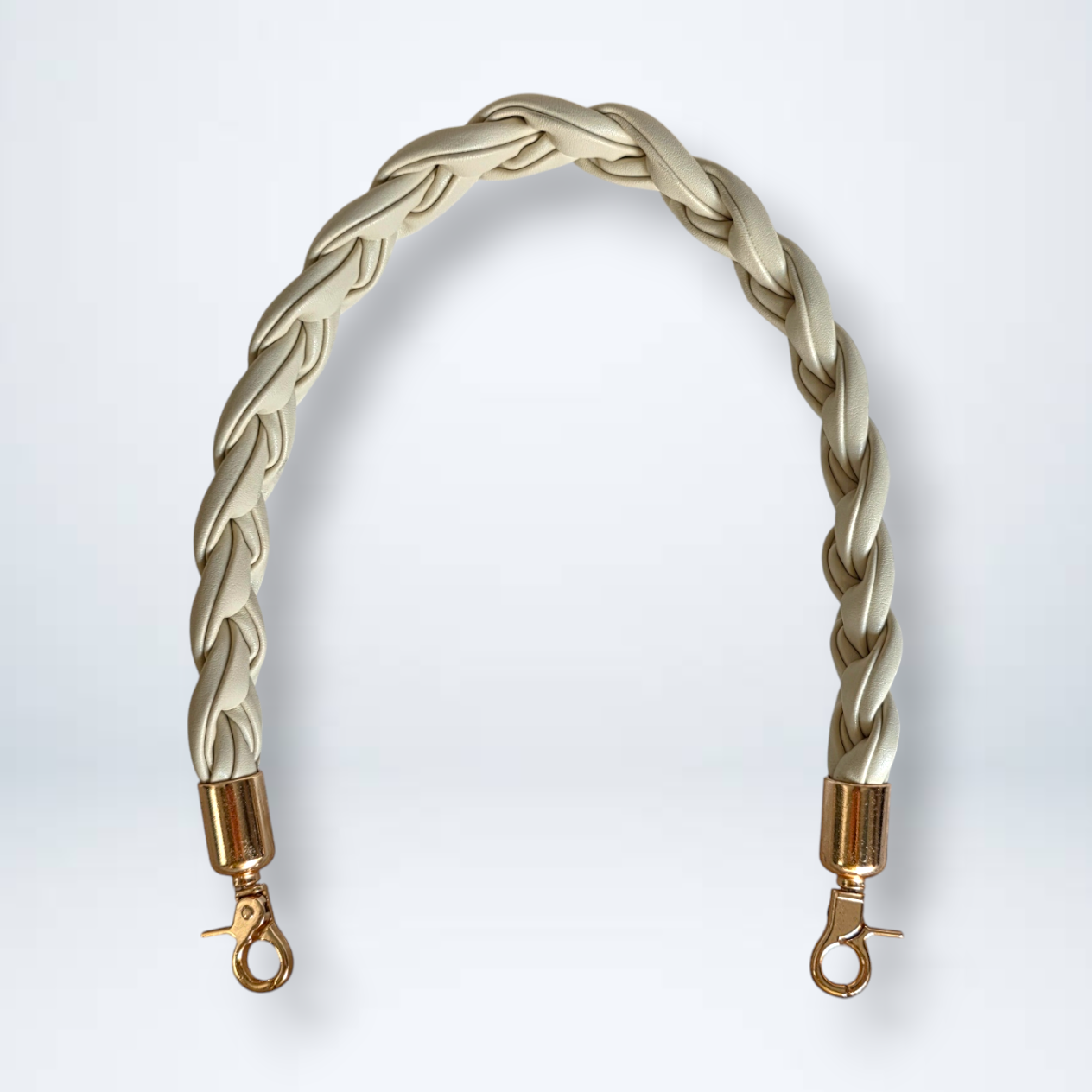 Flat Braided PU Leather Handle with Metal Swivel Clasp