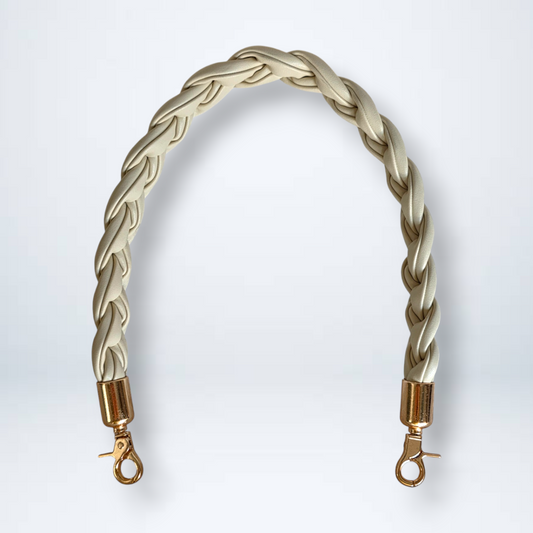 Flat Braided PU Leather Handle with Metal Swivel Clasp