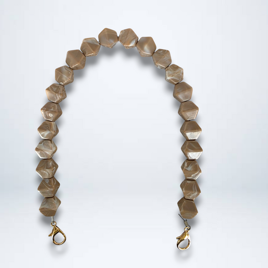 Octahedral Marble-Effect Acrylic Bag Handle – 52 cm