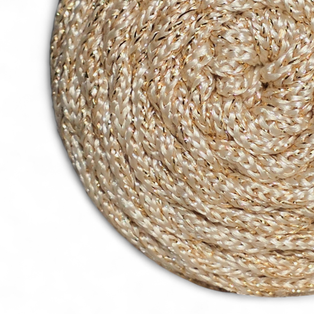 Fold Yarn Macramé Premium Lurex Nº3 – 85% Polyester, 15% Metallic (100g / 125m / 1mm)