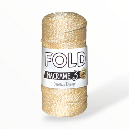 Fold Yarn Macramé Premium Lurex Nº3 – 85% Polyester, 15% Metallic (100g / 125m / 1mm)