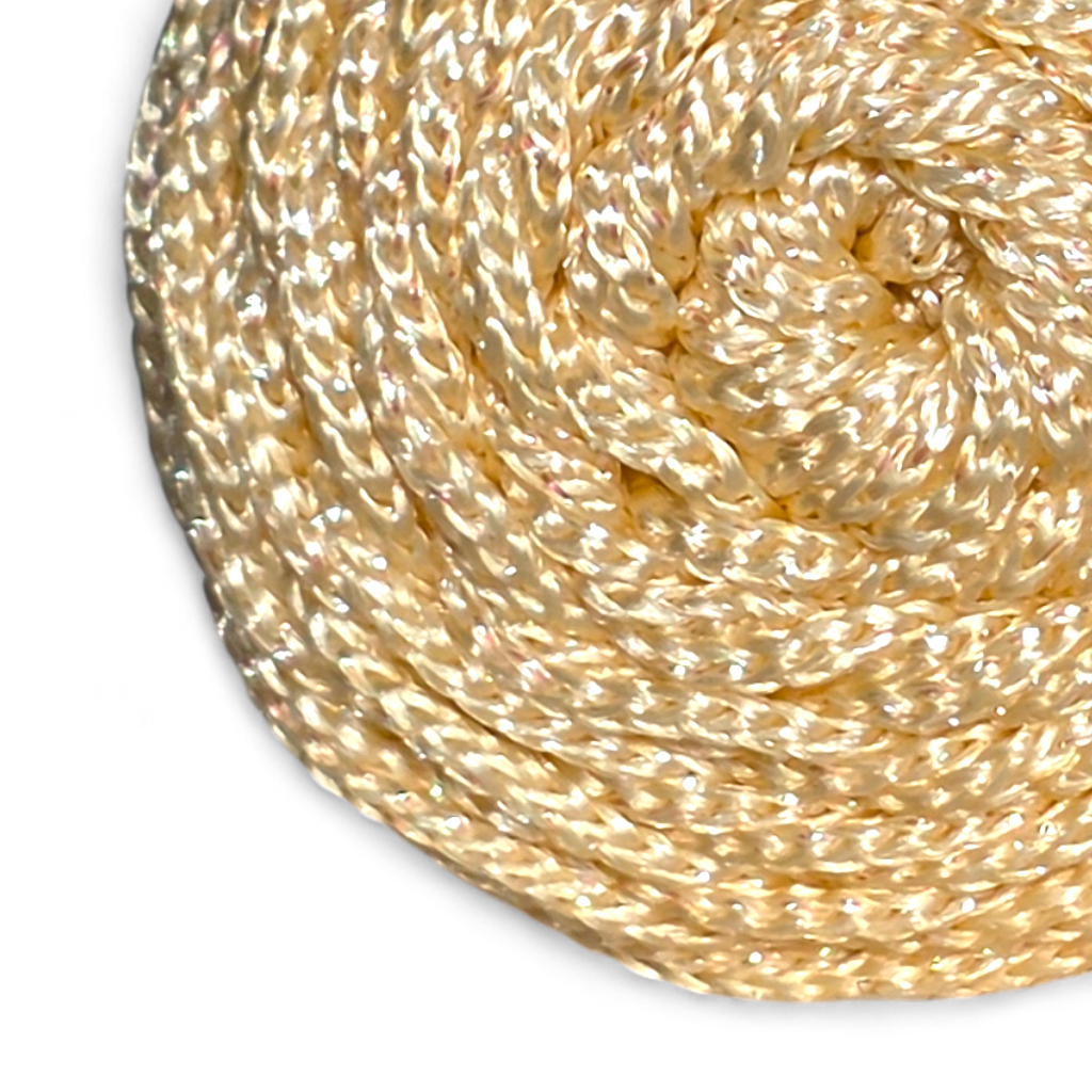 Fold Yarn Macramé Premium Lurex Nº3 – 85% Polyester, 15% Metallic (100g / 125m / 1mm)