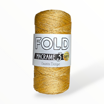Fold Yarn Macramé Premium Lurex Nº3 – 85% Polyester, 15% Metallic (100g / 125m / 1mm)