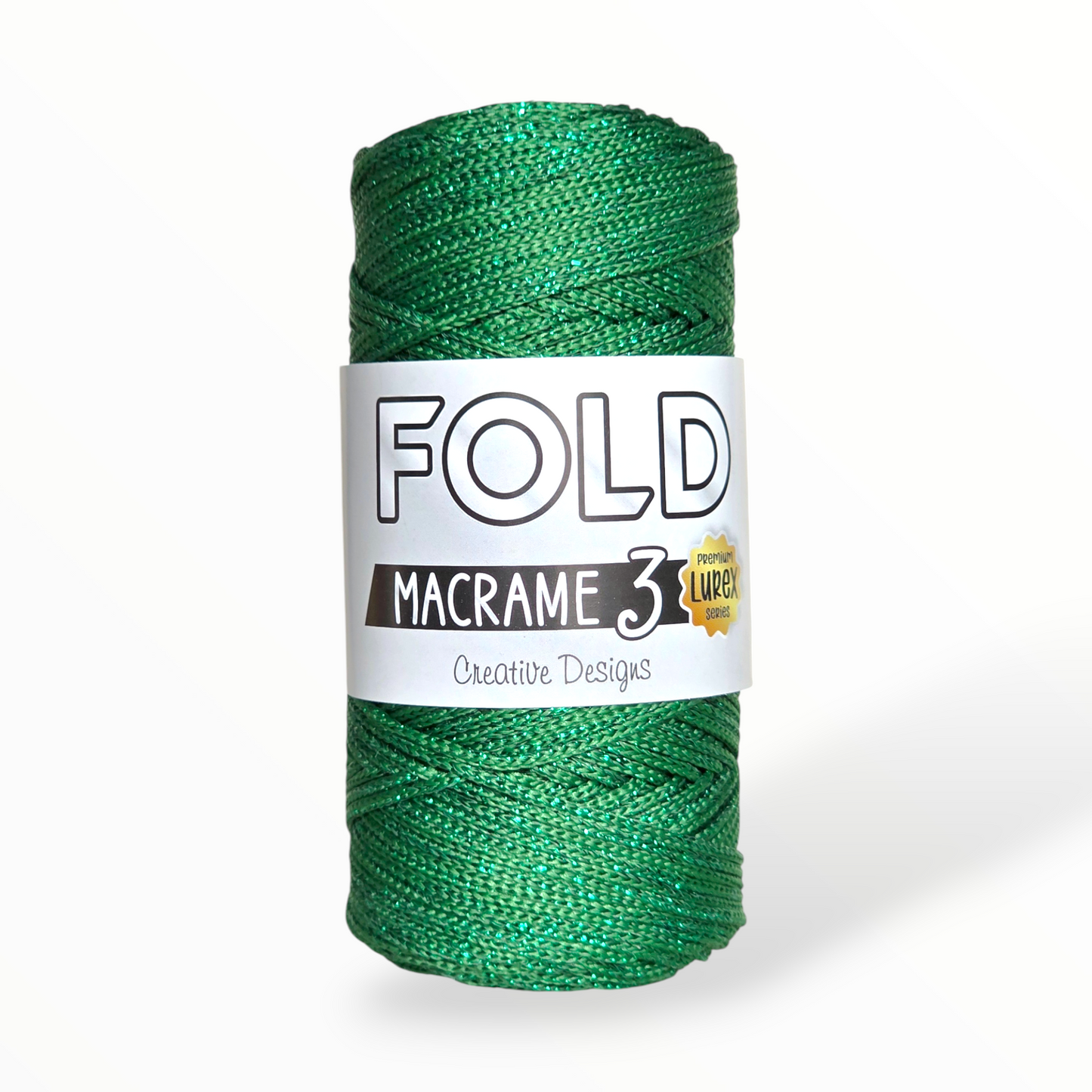 Fold Yarn Macramé Premium Lurex Nº3 – 85% Polyester, 15% Metallic (100g / 125m / 1mm)