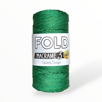 Fold Yarn Macramé Premium Lurex Nº3 – 85% Polyester, 15% Metallic (100g / 125m / 1mm)