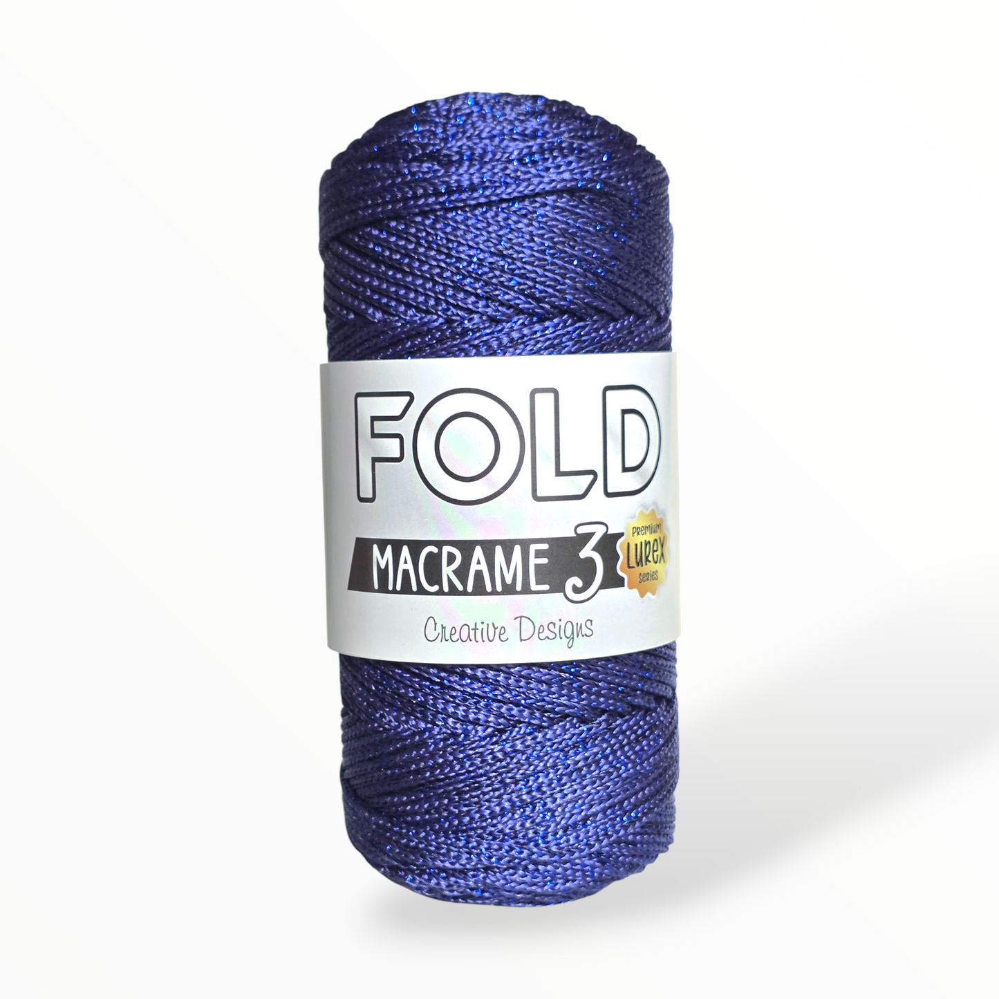 Fold Yarn Macramé Premium Lurex Nº3 – 85% Polyester, 15% Metallic (100g / 125m / 1mm)