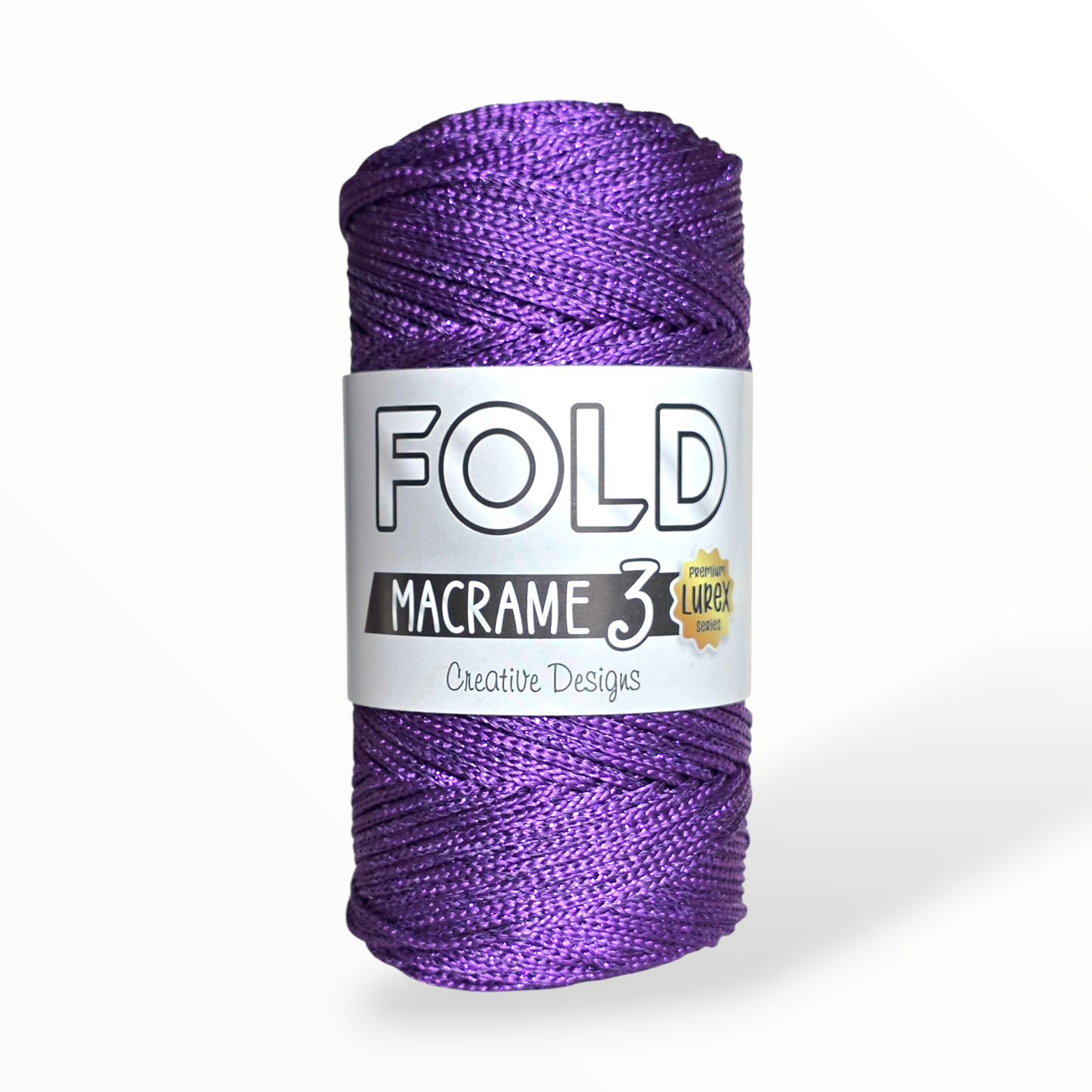 Fold Yarn Macramé Premium Lurex Nº3 – 85% Polyester, 15% Metallic (100g / 125m / 1mm)