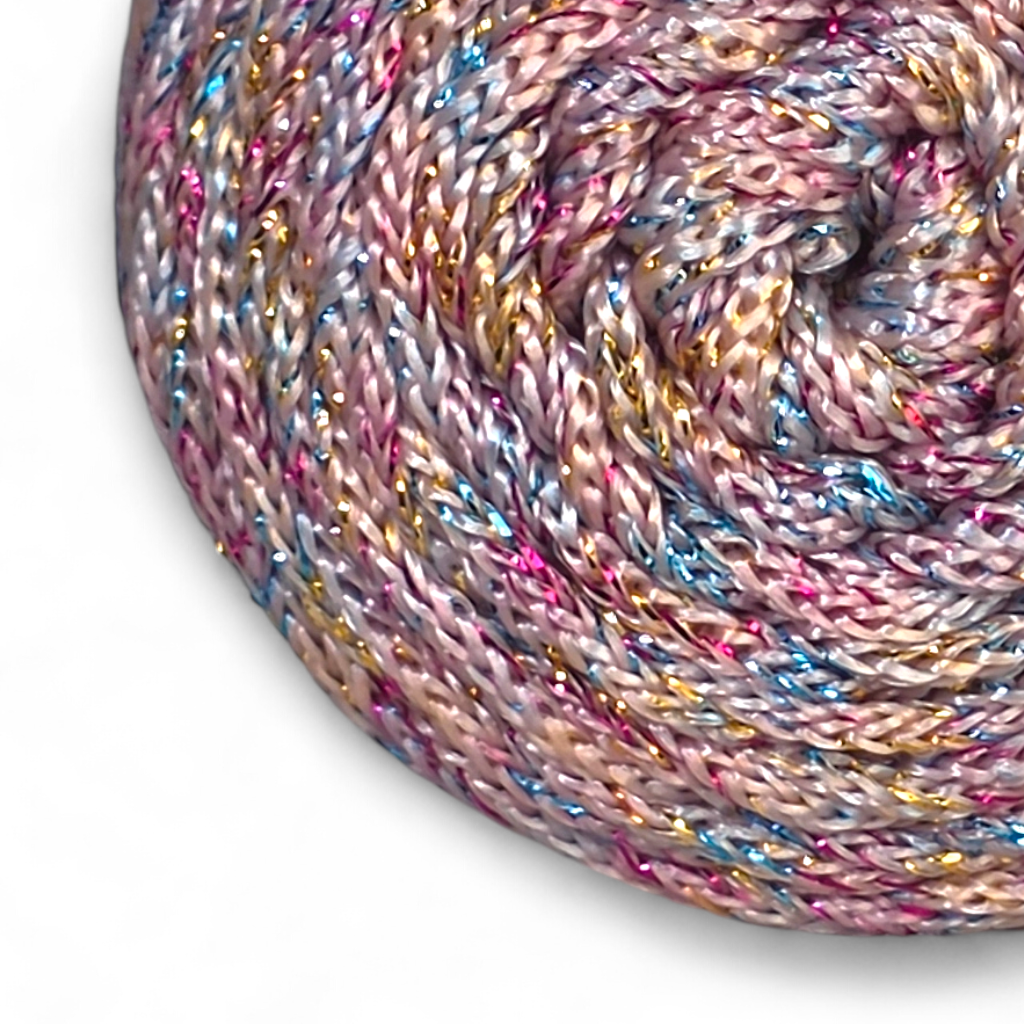 Fold Yarn Macramé Premium Lurex Nº3 – 85% Polyester, 15% Metallic (100g / 125m / 1mm)