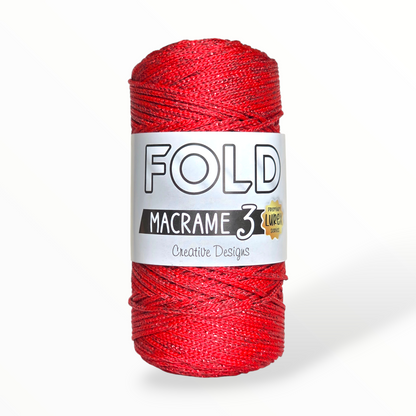 Fold Yarn Macramé Premium Lurex Nº3 – 85% Polyester, 15% Metallic (100g / 125m / 1mm)