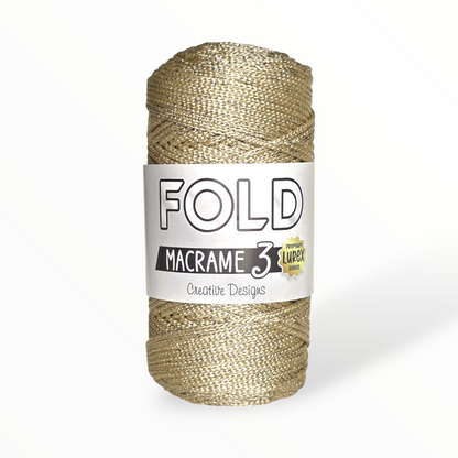 Fold Yarn Macramé Premium Lurex Nº3 – 85% Polyester, 15% Metallic (100g / 125m / 1mm)