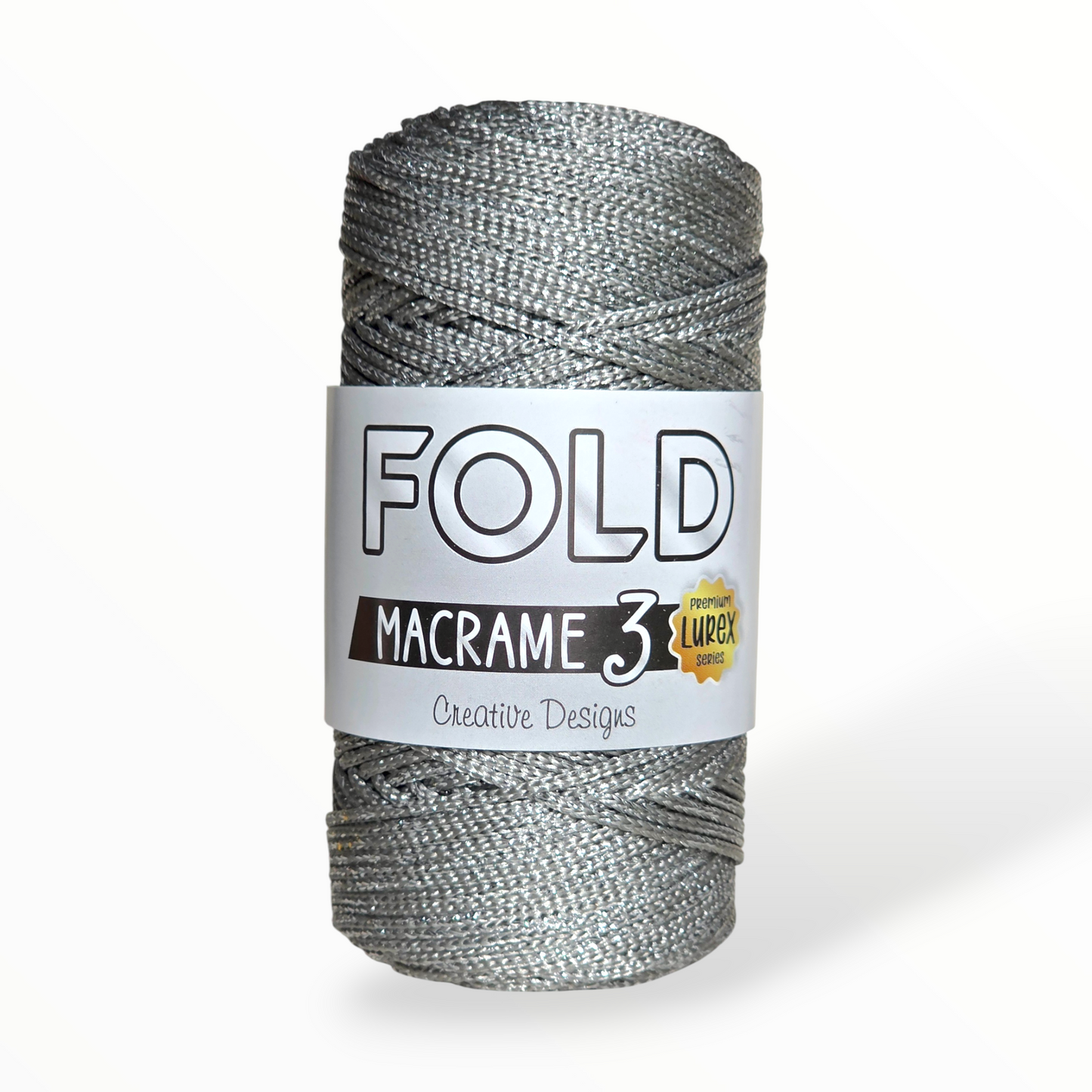 Fold Yarn Macramé Premium Lurex Nº3 – 85% Polyester, 15% Metallic (100g / 125m / 1mm)