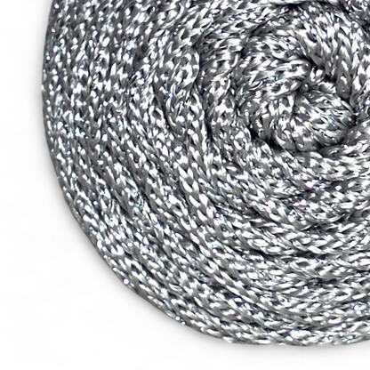 Fold Yarn Macramé Premium Lurex Nº3 – 85% Polyester, 15% Metallic (100g / 125m / 1mm)