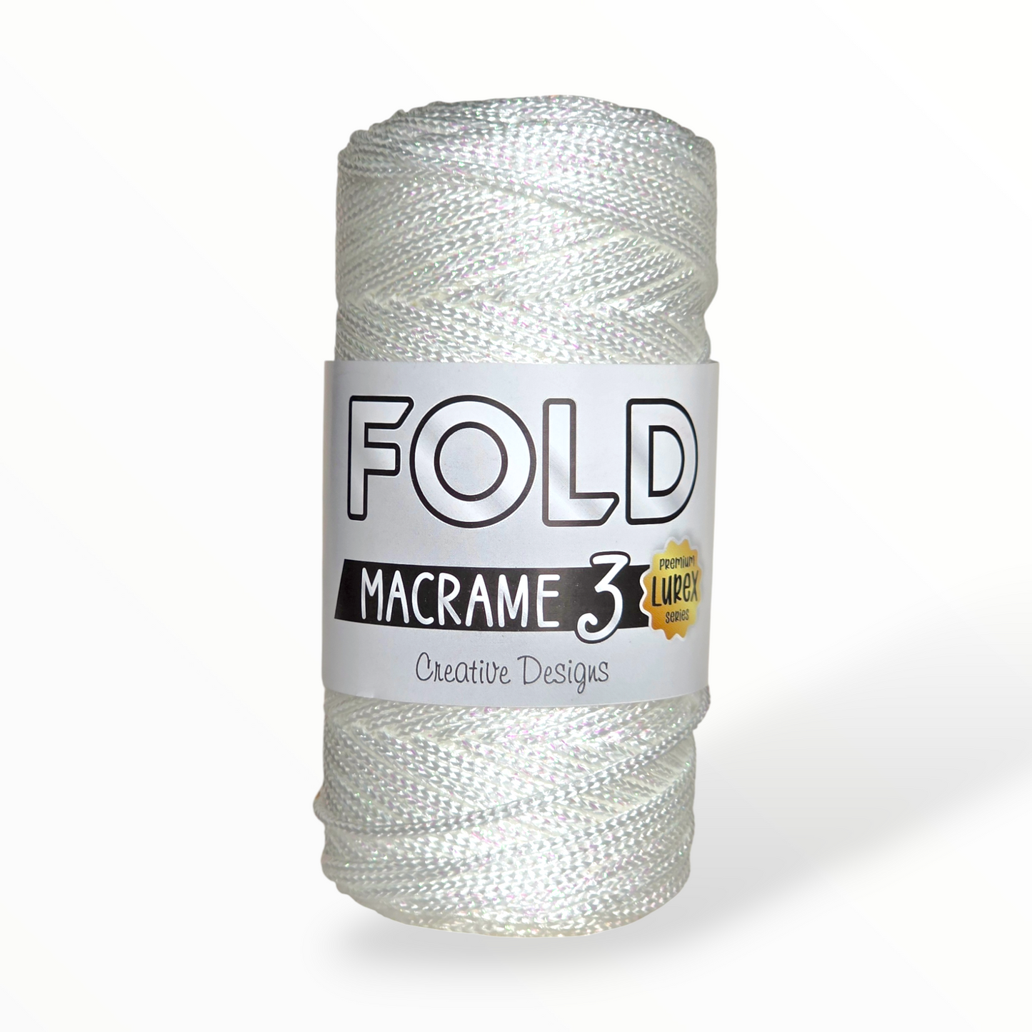 Fold Yarn Macramé Premium Lurex Nº3 – 85% Polyester, 15% Metallic (100g / 125m / 1mm)